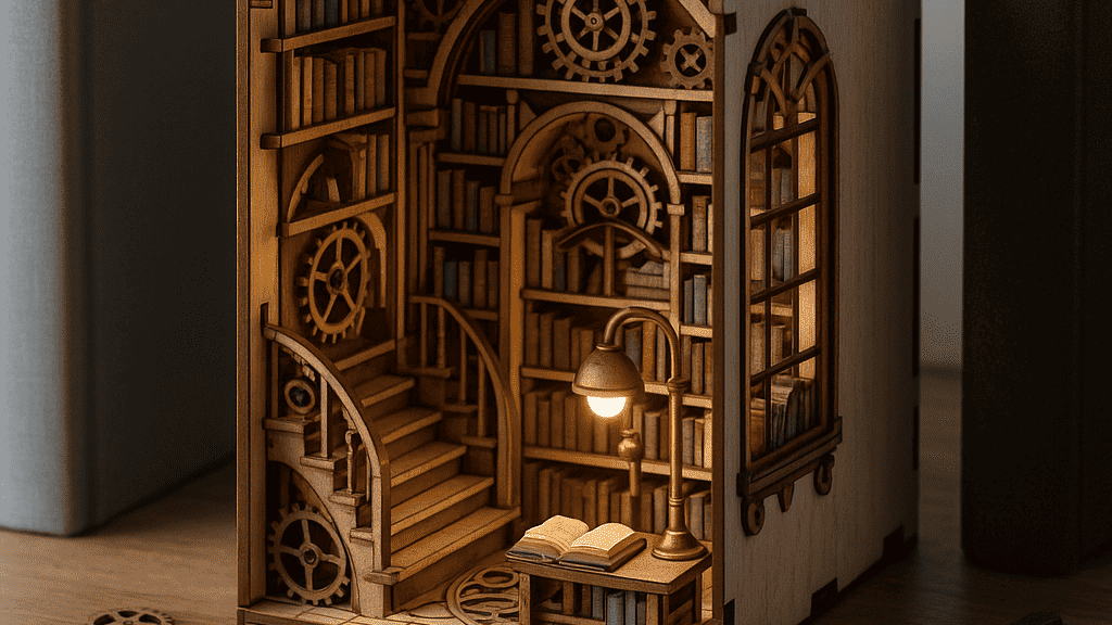Best Steampunk Library Book Nook Kits with LED Lights