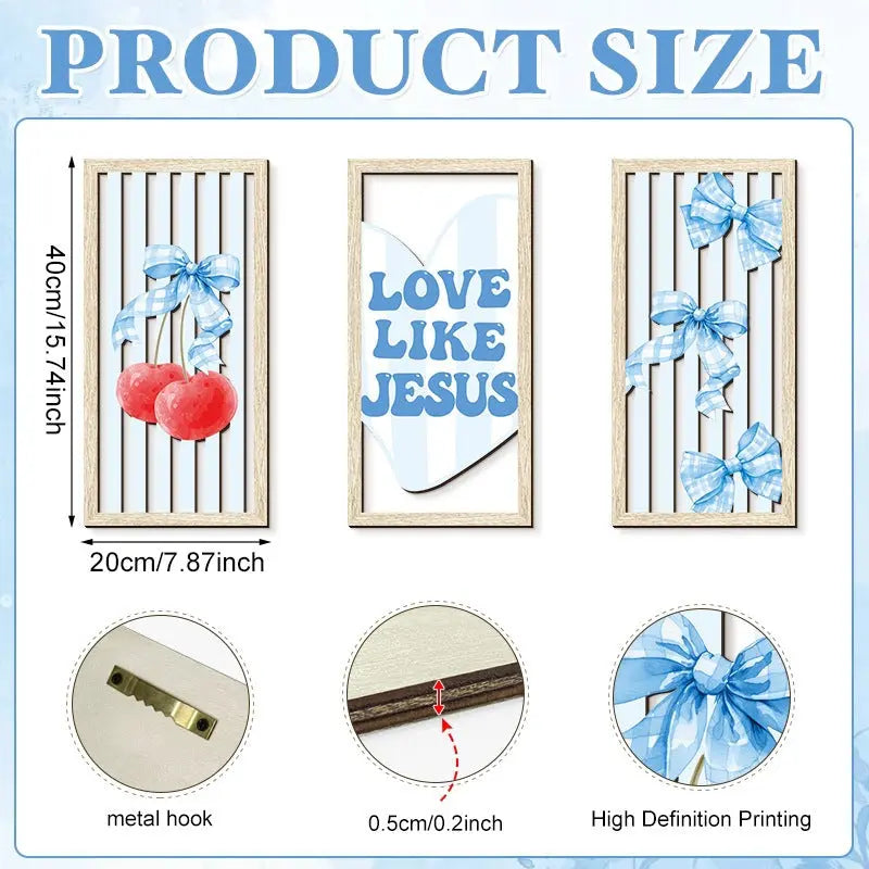 Jesus - Wooden openwork Wall Decor Art Trio