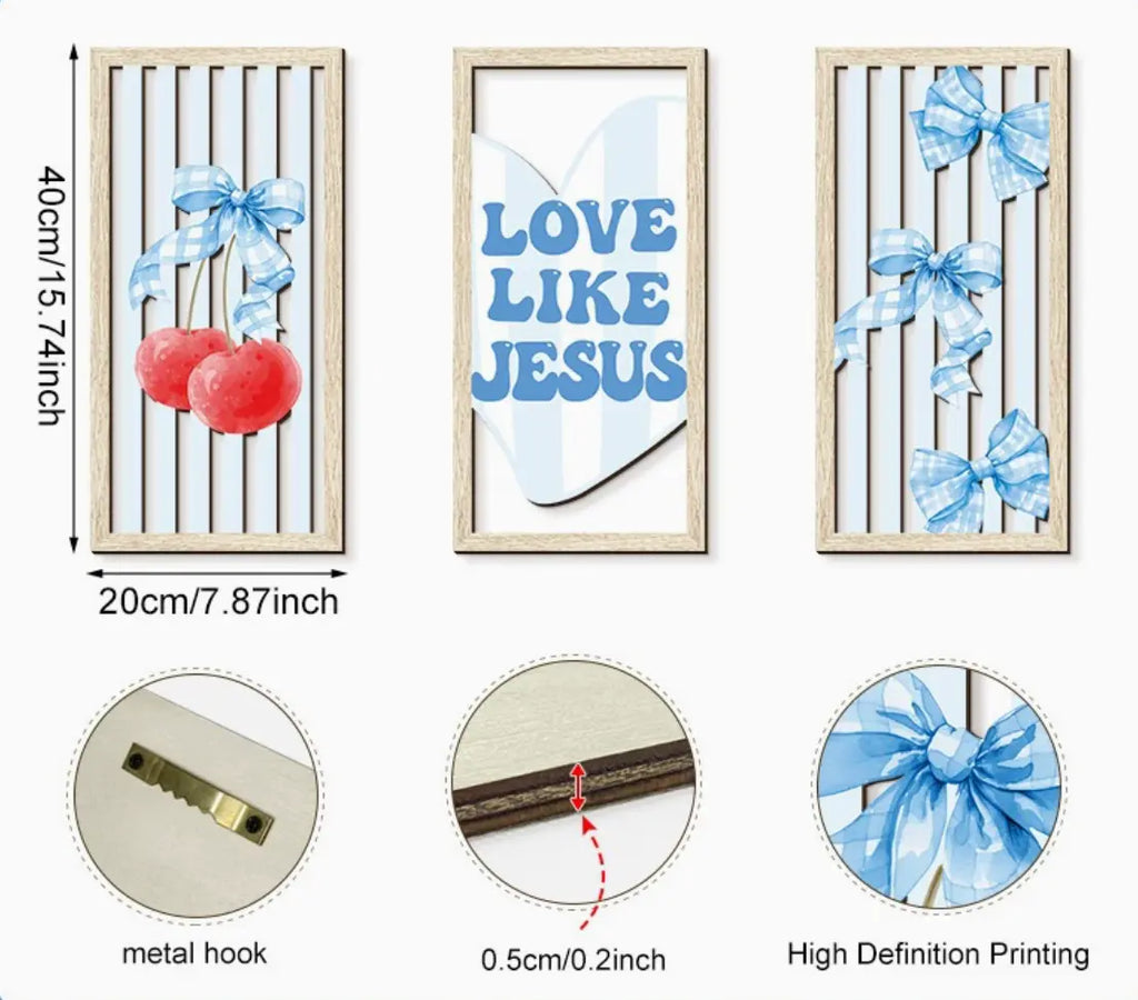 Jesus - Wooden openwork Wall Decor Art Trio