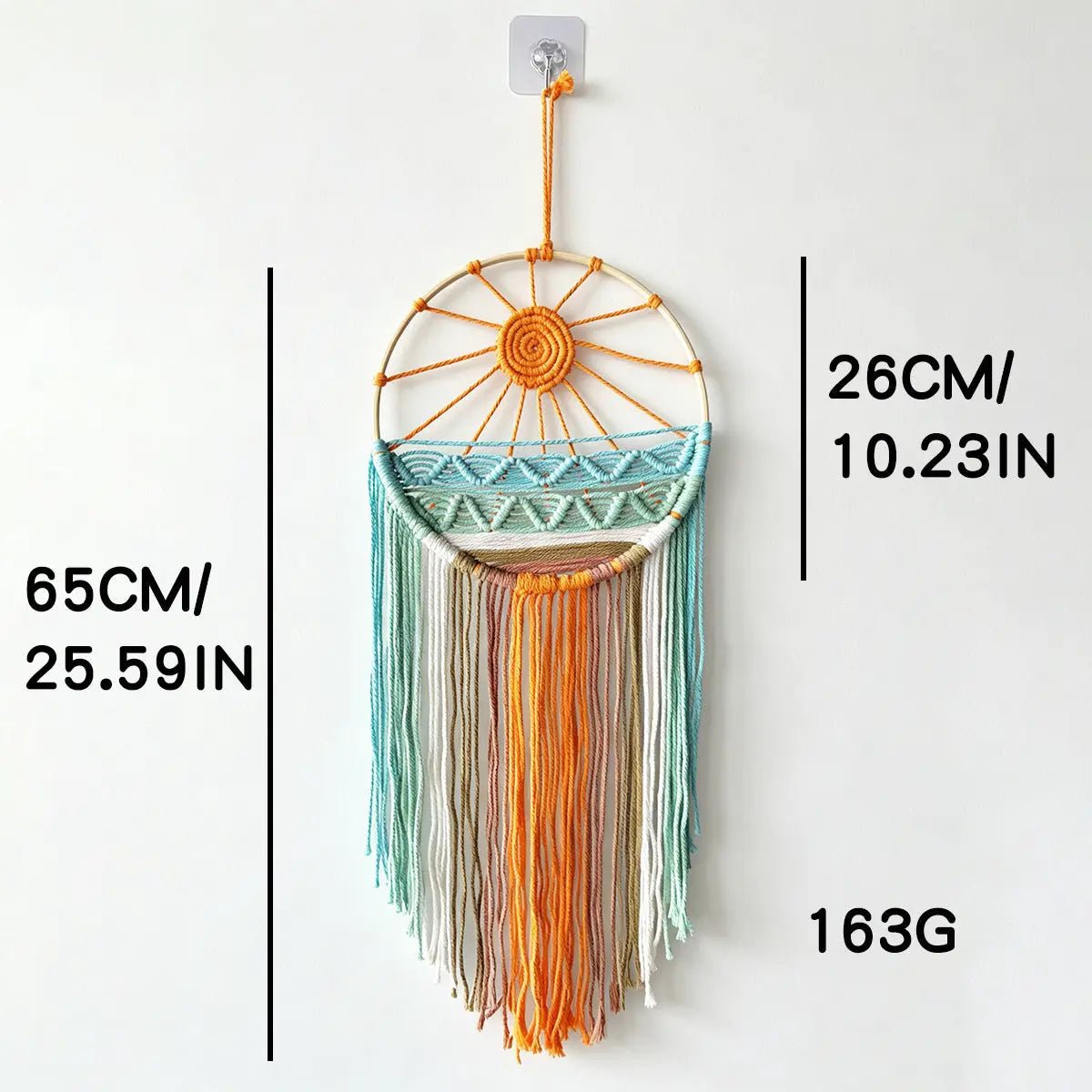 Handmade Tassels Coastal Sunrise to Sunset Wall Hanging – Ins Boho Beach Art Tapestry with Tassels, Handmade Ocean Sunrise, Midday, Sunset Decor - GPZ Dream