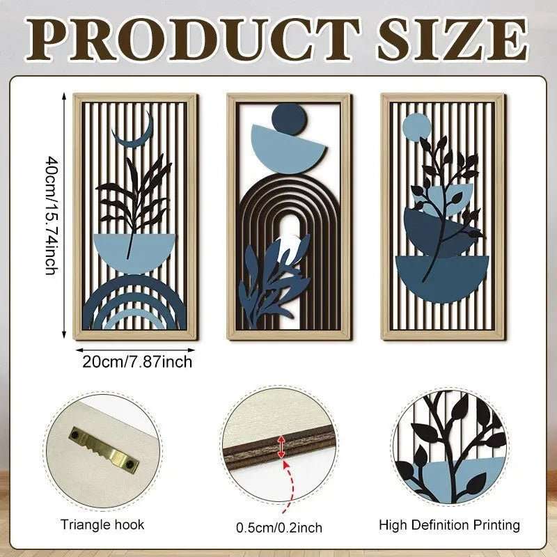 Sacred & Sweet Wooden openwork Wall Decor Art Trio - Set of 3 piece Wooden openwork Wall Decor with Cherry & Gingham, Christian Farmhouse Decor - GPZ Dream