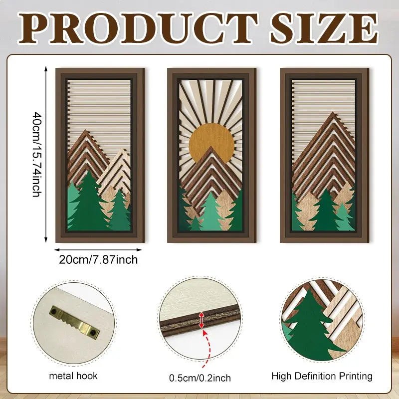 Sacred & Sweet Wooden openwork Wall Decor Art Trio - Set of 3 piece Wooden openwork Wall Decor with Cherry & Gingham, Christian Farmhouse Decor - GPZ Dream